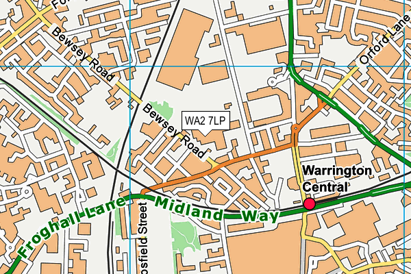 WA2 7LP map - OS VectorMap District (Ordnance Survey)