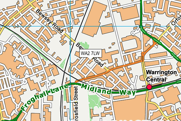 WA2 7LW map - OS VectorMap District (Ordnance Survey)