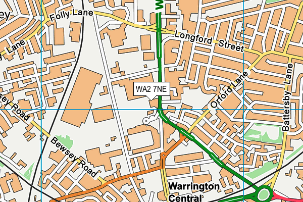 WA2 7NE map - OS VectorMap District (Ordnance Survey)