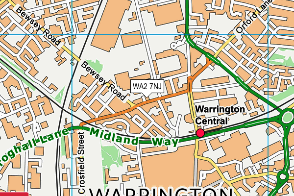 WA2 7NJ map - OS VectorMap District (Ordnance Survey)