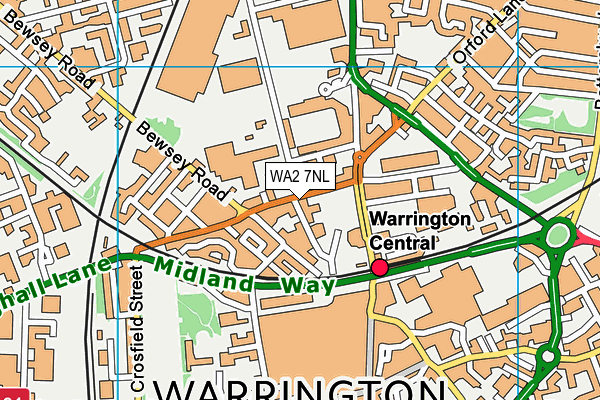 WA2 7NL map - OS VectorMap District (Ordnance Survey)