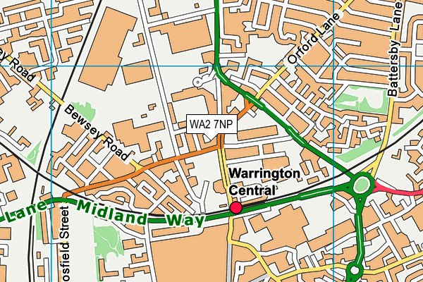 WA2 7NP map - OS VectorMap District (Ordnance Survey)
