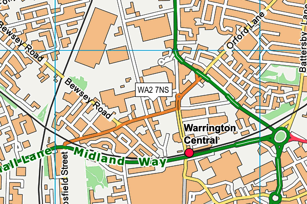 WA2 7NS map - OS VectorMap District (Ordnance Survey)