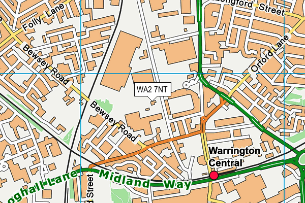 WA2 7NT map - OS VectorMap District (Ordnance Survey)