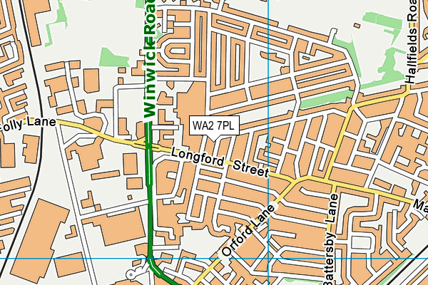WA2 7PL map - OS VectorMap District (Ordnance Survey)