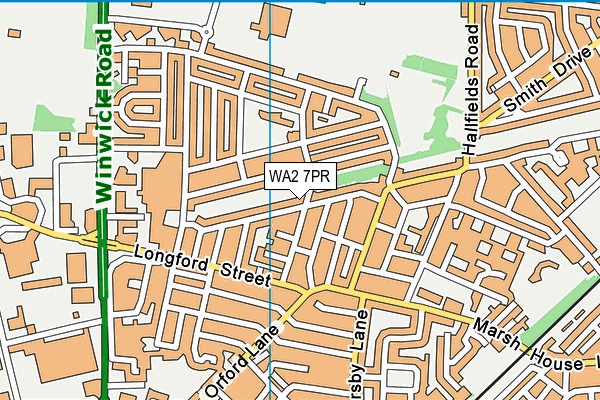 WA2 7PR map - OS VectorMap District (Ordnance Survey)