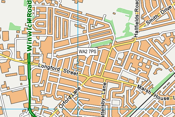 WA2 7PS map - OS VectorMap District (Ordnance Survey)
