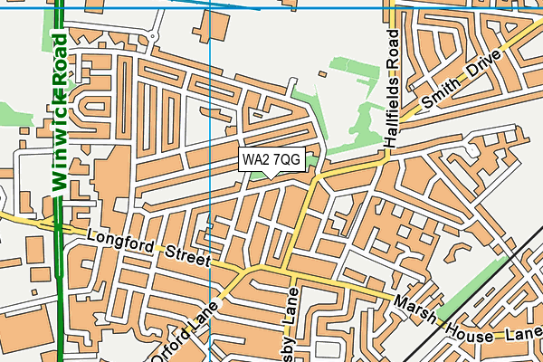 WA2 7QG map - OS VectorMap District (Ordnance Survey)
