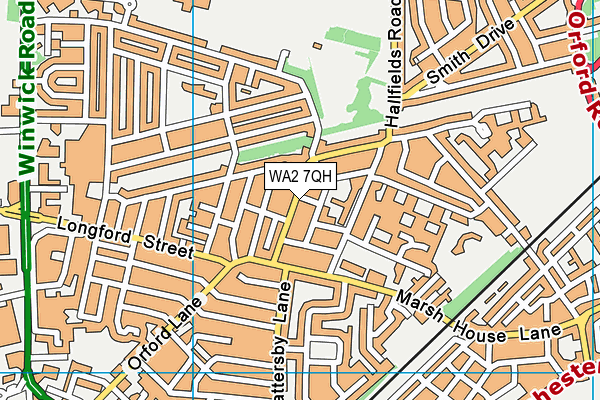 WA2 7QH map - OS VectorMap District (Ordnance Survey)