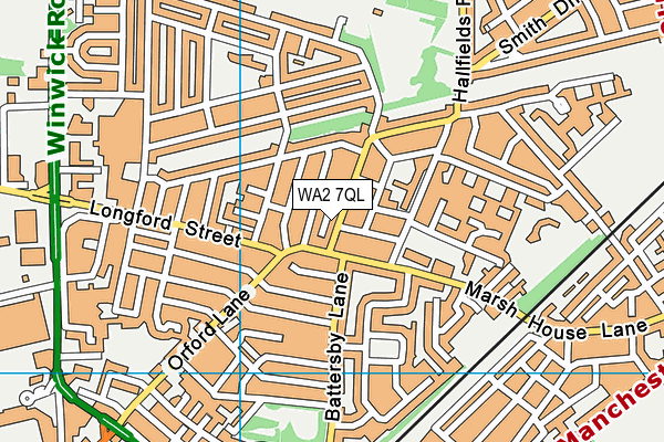 WA2 7QL map - OS VectorMap District (Ordnance Survey)