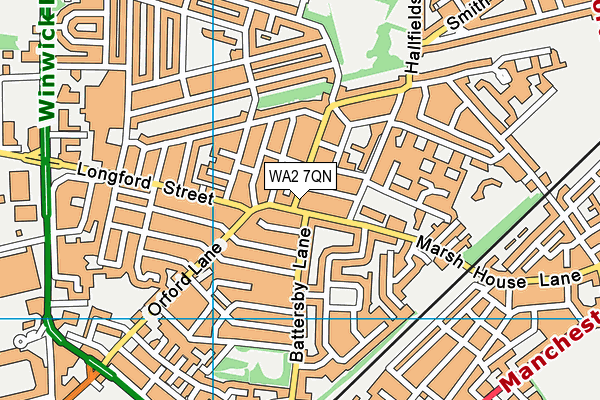 WA2 7QN map - OS VectorMap District (Ordnance Survey)