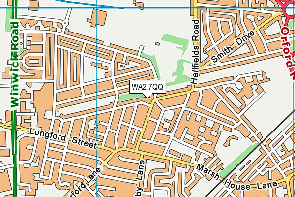 WA2 7QQ map - OS VectorMap District (Ordnance Survey)