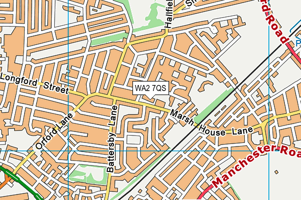 WA2 7QS map - OS VectorMap District (Ordnance Survey)