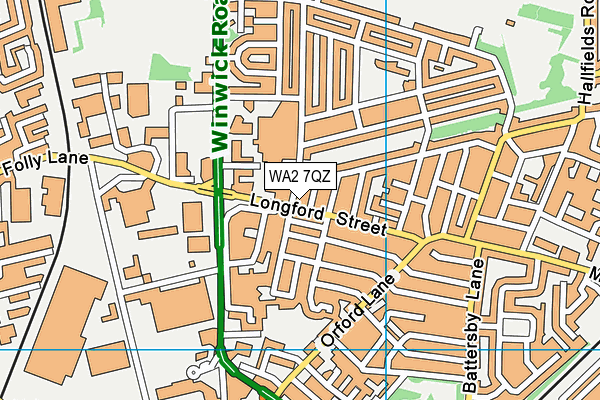 WA2 7QZ map - OS VectorMap District (Ordnance Survey)