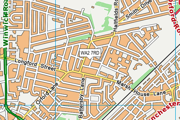 WA2 7RD map - OS VectorMap District (Ordnance Survey)