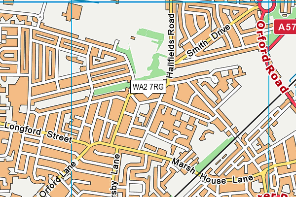 WA2 7RG map - OS VectorMap District (Ordnance Survey)