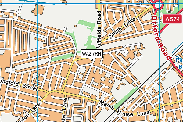WA2 7RH map - OS VectorMap District (Ordnance Survey)