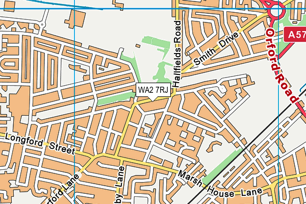 WA2 7RJ map - OS VectorMap District (Ordnance Survey)