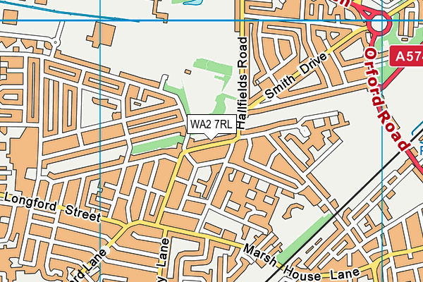 WA2 7RL map - OS VectorMap District (Ordnance Survey)