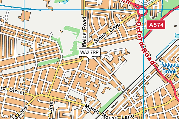 WA2 7RP map - OS VectorMap District (Ordnance Survey)