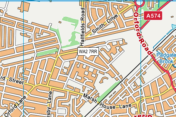 WA2 7RR map - OS VectorMap District (Ordnance Survey)