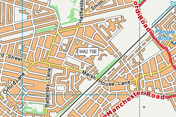 WA2 7SE map - OS VectorMap District (Ordnance Survey)