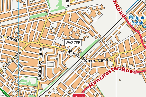 WA2 7SF map - OS VectorMap District (Ordnance Survey)