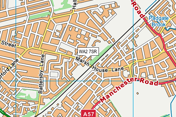 WA2 7SR map - OS VectorMap District (Ordnance Survey)