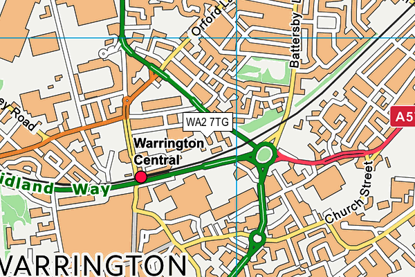 WA2 7TG map - OS VectorMap District (Ordnance Survey)