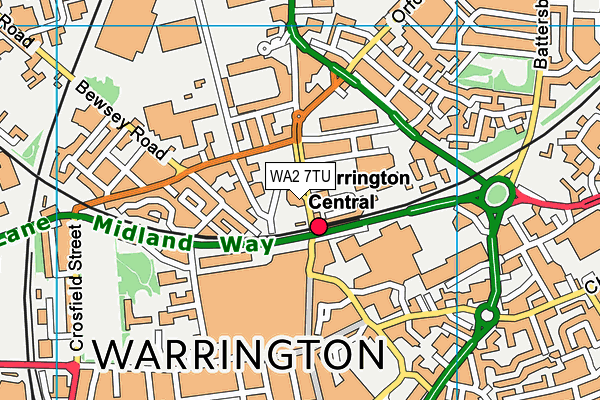WA2 7TU map - OS VectorMap District (Ordnance Survey)