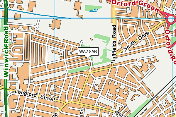 WA2 8AB map - OS VectorMap District (Ordnance Survey)