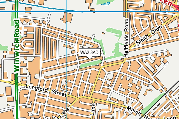 WA2 8AD map - OS VectorMap District (Ordnance Survey)