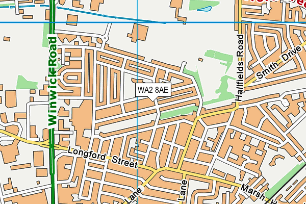 WA2 8AE map - OS VectorMap District (Ordnance Survey)