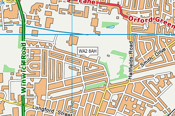 WA2 8AH map - OS VectorMap District (Ordnance Survey)
