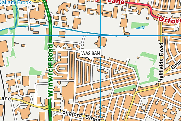 WA2 8AN map - OS VectorMap District (Ordnance Survey)