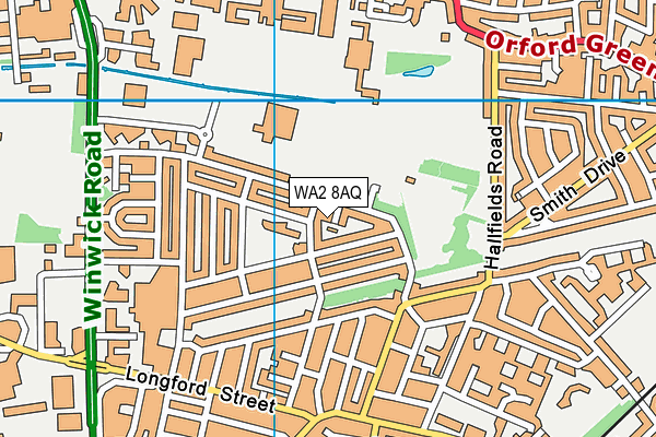 WA2 8AQ map - OS VectorMap District (Ordnance Survey)