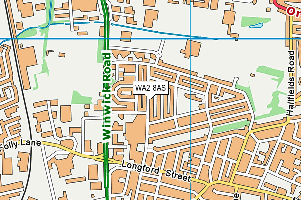 WA2 8AS map - OS VectorMap District (Ordnance Survey)