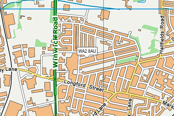 WA2 8AU map - OS VectorMap District (Ordnance Survey)