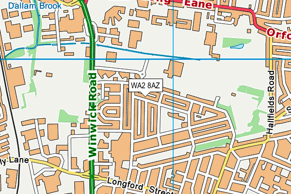 WA2 8AZ map - OS VectorMap District (Ordnance Survey)