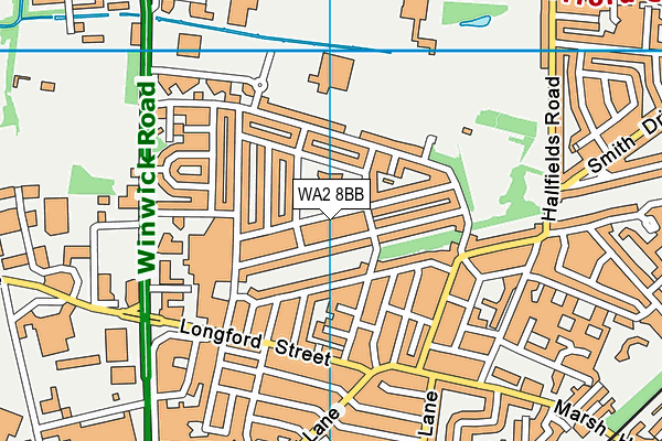 WA2 8BB map - OS VectorMap District (Ordnance Survey)