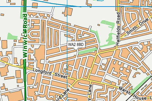WA2 8BD map - OS VectorMap District (Ordnance Survey)