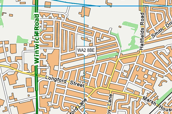 WA2 8BE map - OS VectorMap District (Ordnance Survey)