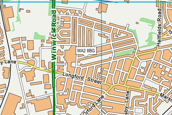 WA2 8BG map - OS VectorMap District (Ordnance Survey)
