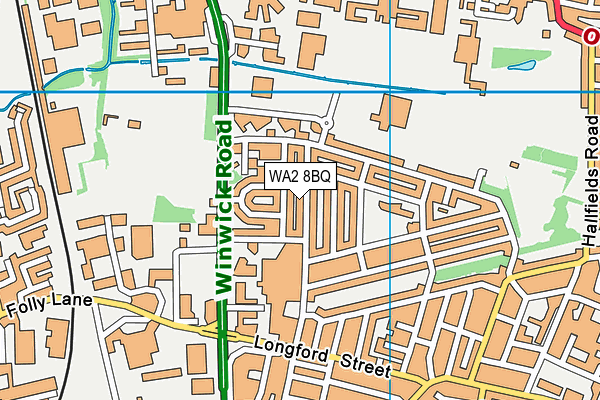 WA2 8BQ map - OS VectorMap District (Ordnance Survey)