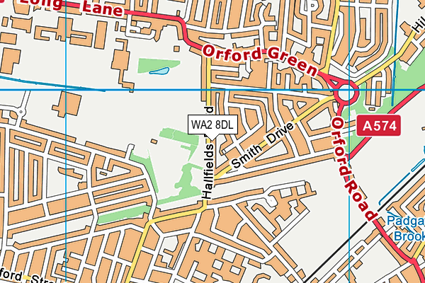WA2 8DL map - OS VectorMap District (Ordnance Survey)