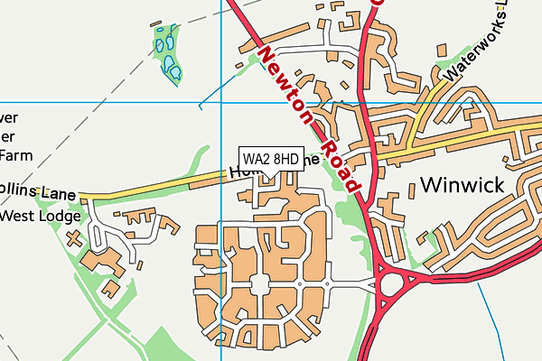 WA2 8HD map - OS VectorMap District (Ordnance Survey)