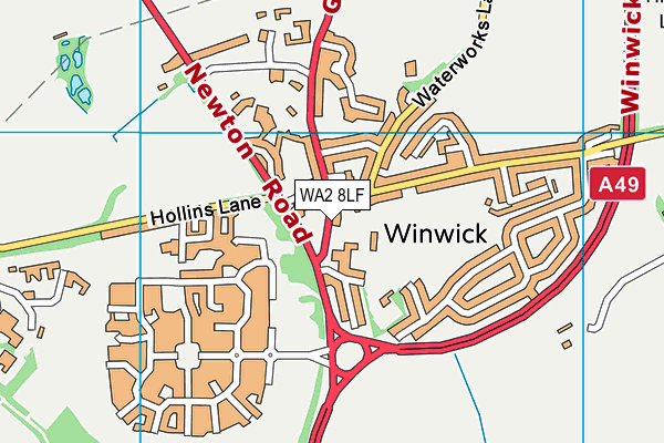 WA2 8LF map - OS VectorMap District (Ordnance Survey)