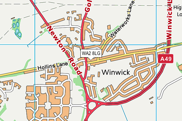 WA2 8LG map - OS VectorMap District (Ordnance Survey)