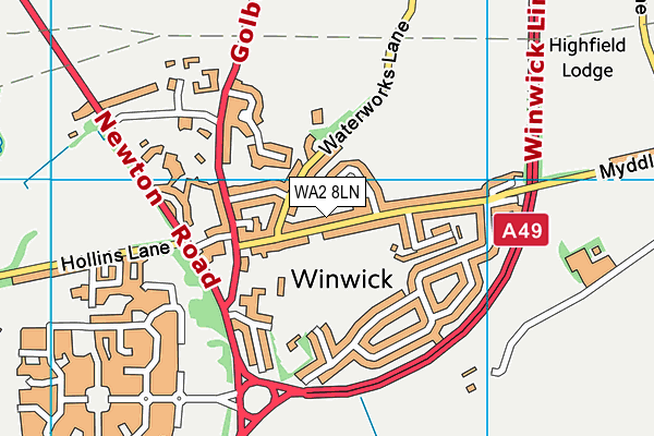 WA2 8LN map - OS VectorMap District (Ordnance Survey)