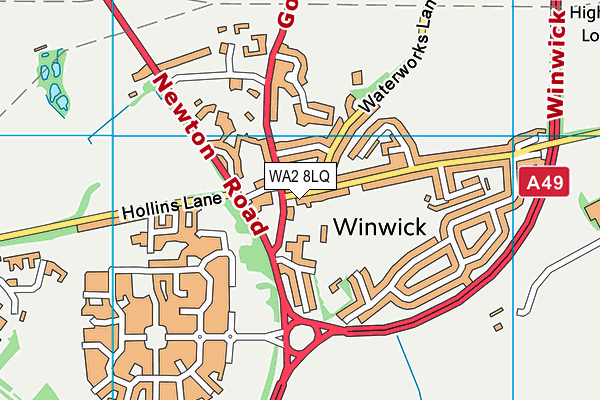 Winwick CofE Primary School map (WA2 8LQ) - OS VectorMap District (Ordnance Survey)